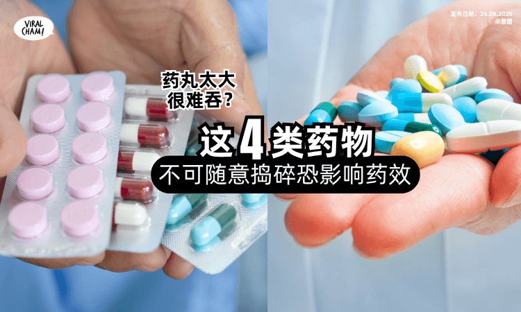 【药丸太大很难吞💊】专家提醒 : 这4类药物「不能随便捣碎⚡️」恐影响药效！