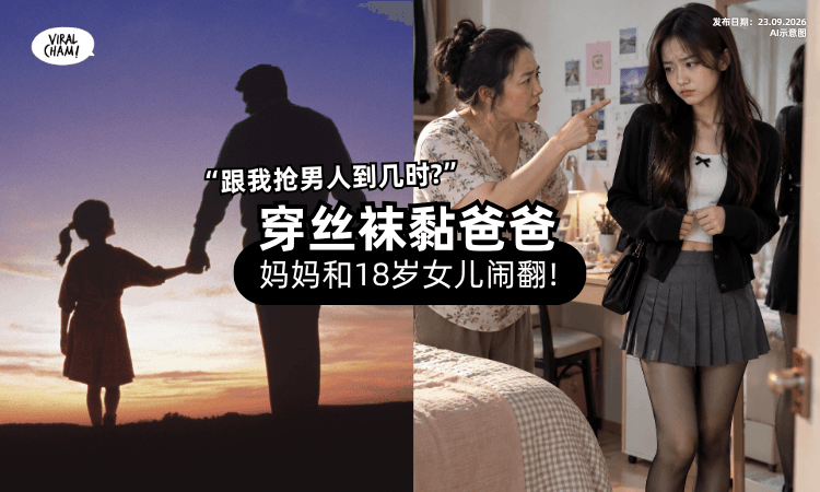 【妈妈气炸了❗】18岁女儿「穿丝袜黏爸爸⚡」她怒呛“这是我老公”!